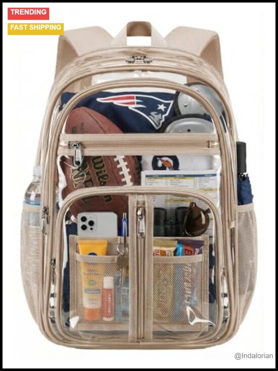 XL Clear TPU Backpack Heavy Duty for Stadiums School Travel Security Check main image 4